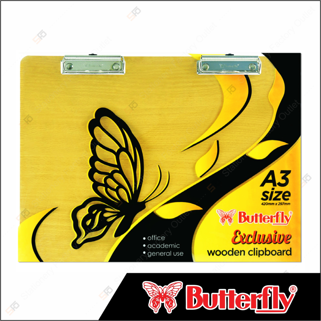 

Clip Board / Papan Ujian Butterfly A3 Kayu