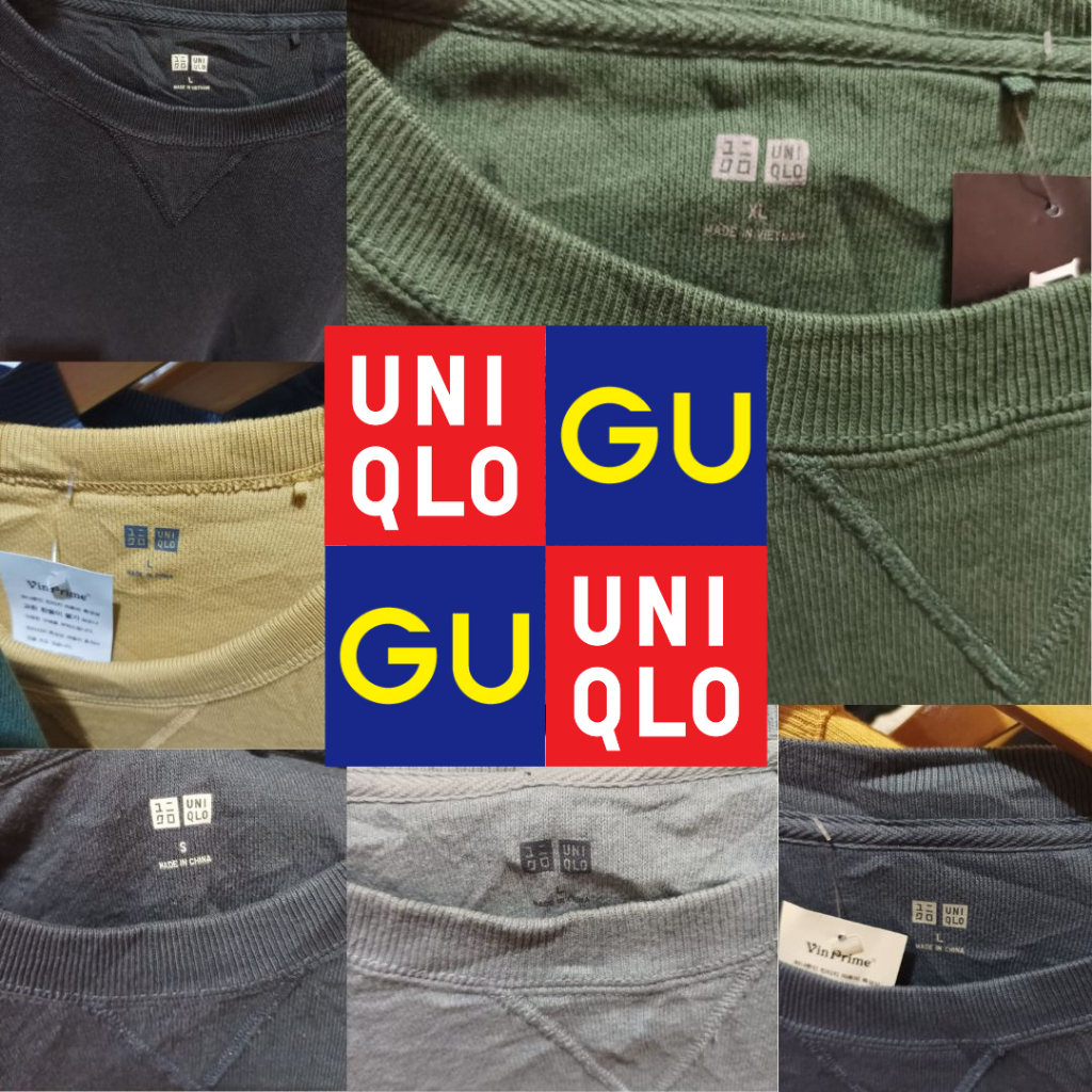 Crewneck Uniqlo dan Global Uniqlo Wanita Pria Jumbo Sweter Polos Tebal Unisex