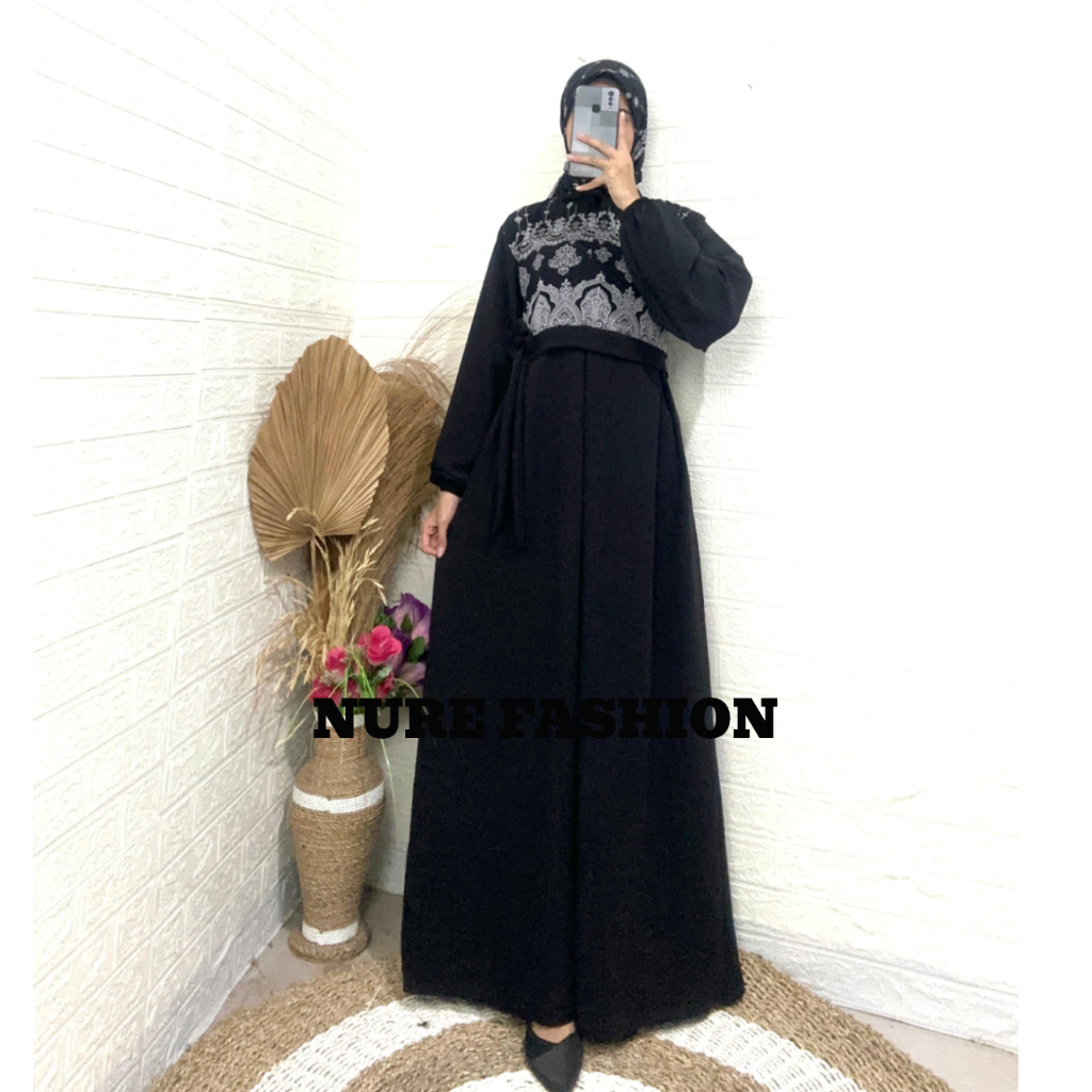 BAJU GAMIS AGNIA FREE HIJAB BAHAN CERUTY BABYDOLL PREMIUM