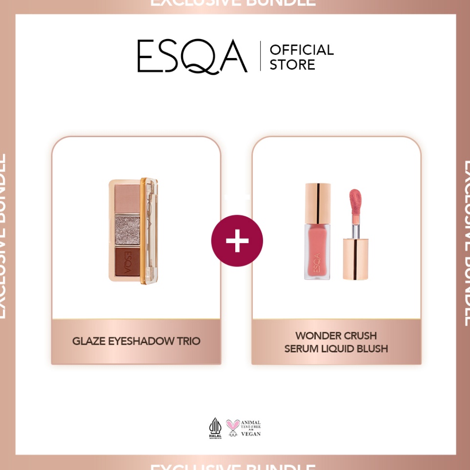 Datang Kembali Travel Glam Kit ESQA Liquid Blush  Glaze Eyeshadow Trio Terpercaya