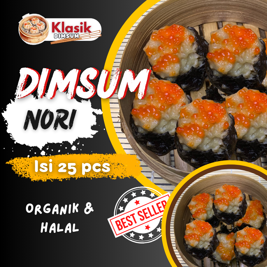 

Dimsum Nori Isi 25pcs Frozen Premium & HalalGratis Saus Merah & Lada Hitam