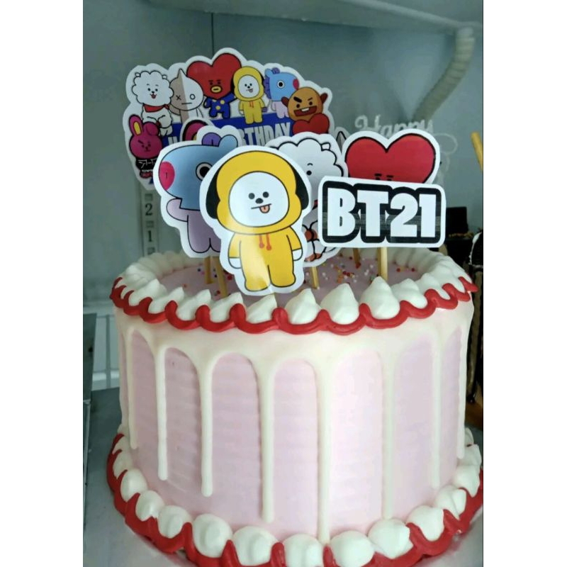 

Kue ulang tahun karakter BT21 - kue ulang tahun anak - cake ultah anak - black Forest