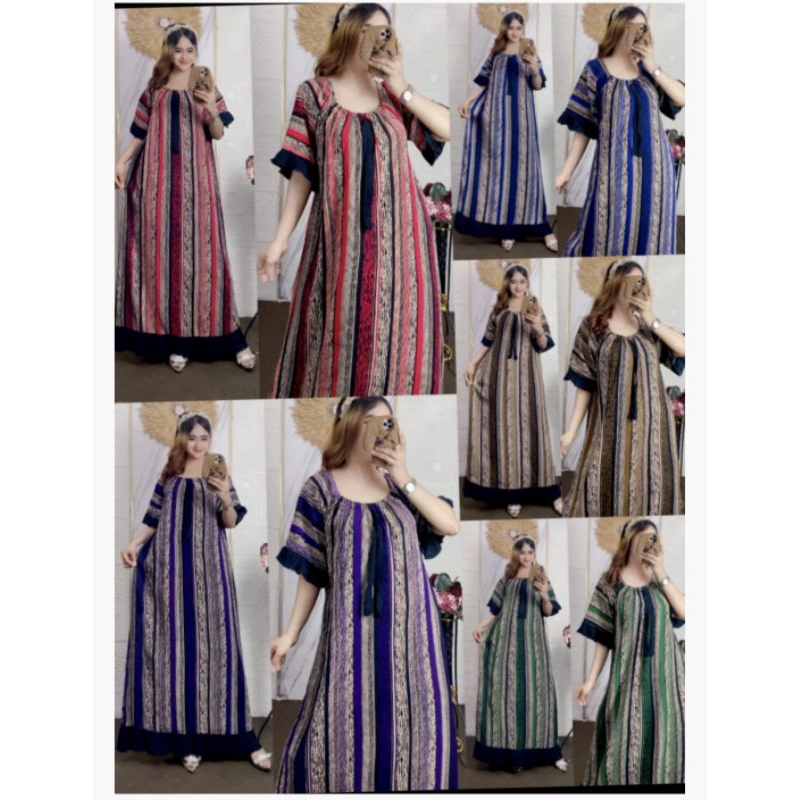 GAMIS FUJI KOMBINASI MOTIF SALUR