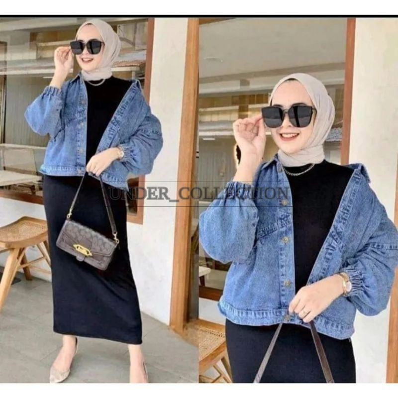BEST DEALS Jaket Jeans Wanita Vintage Oversize - Jaket Jeans Wanita Kekinian LD 120