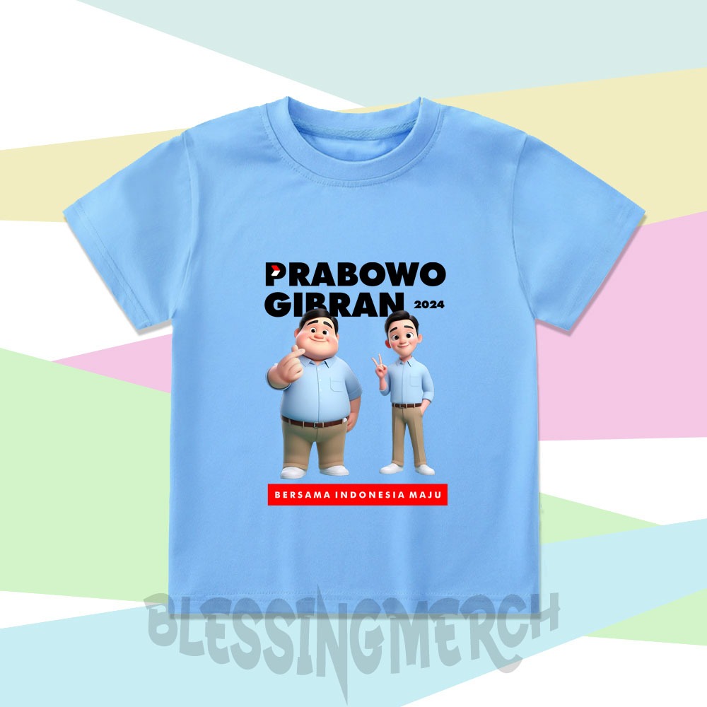 BAJU ANAK KAOS ANAK PRABOWO GIBRAN GEMOY CAPRES 2024