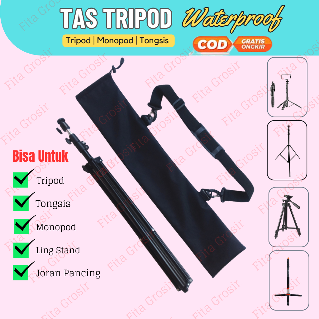 GROSIR Tas Tripod bahan Cordura Waterproof / Tas Tongsis / Tas Tripod 2,1 meter / Tas Tripod 2 meter