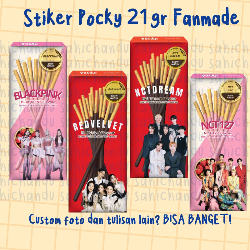 

[Pre-Order] Stiker pocky 21gr untuk kado/freebies kpop NCT/WayV/Treasure/BTS/EXO Dll