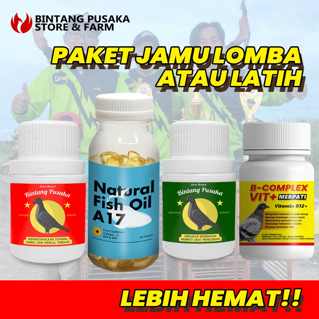 PAKET HEMAT‼ JAMU LOMBA LATIH TERBANG MERPATI BALAP KOLONG TINGGI / Merah - Hijau - Minyak Ikan - Be