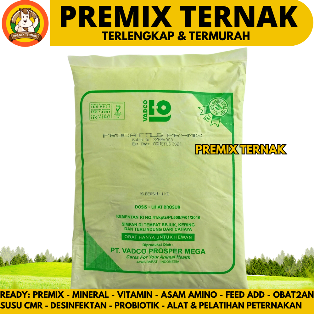 PROCATTLE PREMIX 1 KG VADCO - PRO CATTLE Premix VADCO Vitamin Mineral Sapi Potong Perah Kambing