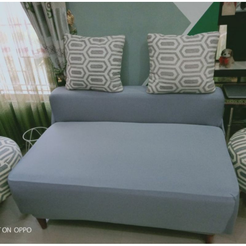 Cover Sofa Sandaran Pendek Tanpa Lengan Dua Dudukan Selimut Sofa Sarung Sofa Kursi Bangku Sprei Bed 