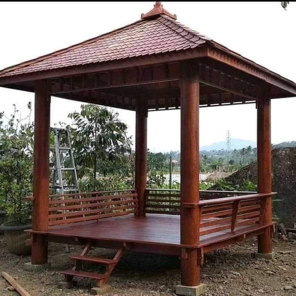 Gazebo Kayu Kelapa 2x2 - Gazebo minimalis - Gazebo Ruktop