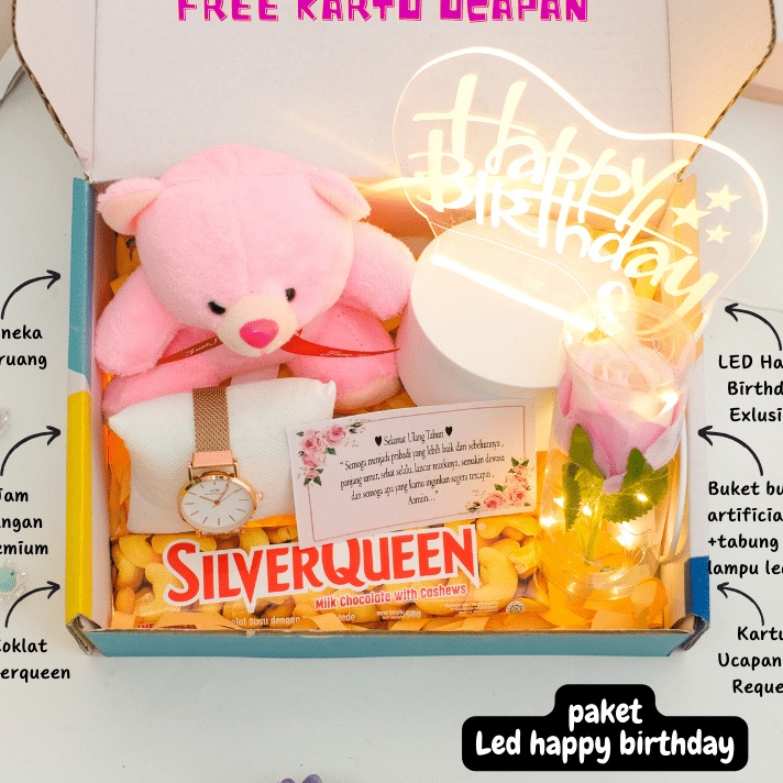 

COD Kado Ulang Tahun Cewek Hampers Led Lampu Hadiah Pacar Ultah Kado Anniversary Valentine Birthday Hempers Aesthetic Estetik Wanita Sahabat Pasangan Paket Lucu Kekinian Ucapan Gift Box Boneka Coklat Buket Bunga Jam Tangan Buat Bestie Murah Snack Giftbox