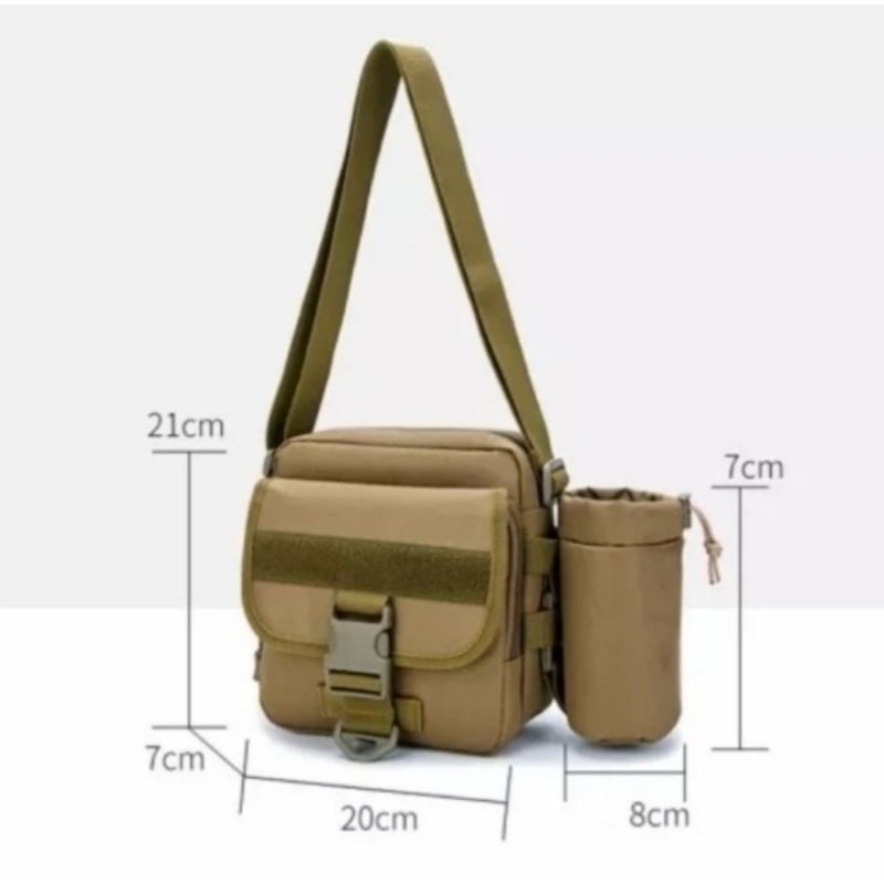 tas slempang pria tas militer taktis olahraga ringan tas botol