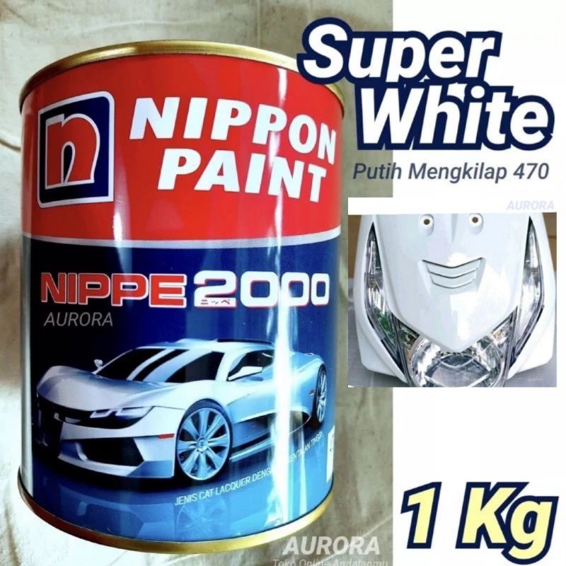 Cat Nippe 2000 Super White 1kg Putih Mengkilap 470 Nippon Paint Duco Duko Diko spray semprot spet ko