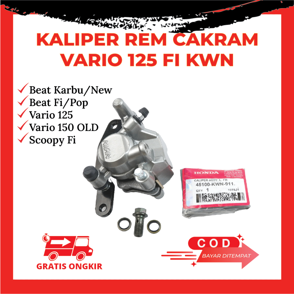Kaliper Pala Babi Rem cakram depan Honda Vario 125 Old - Beat Karbu - Beat & Scoopy Fi KWN