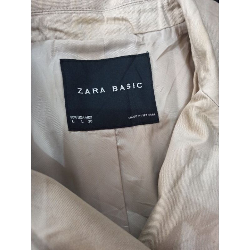 preloved coat katun zara original warna cream