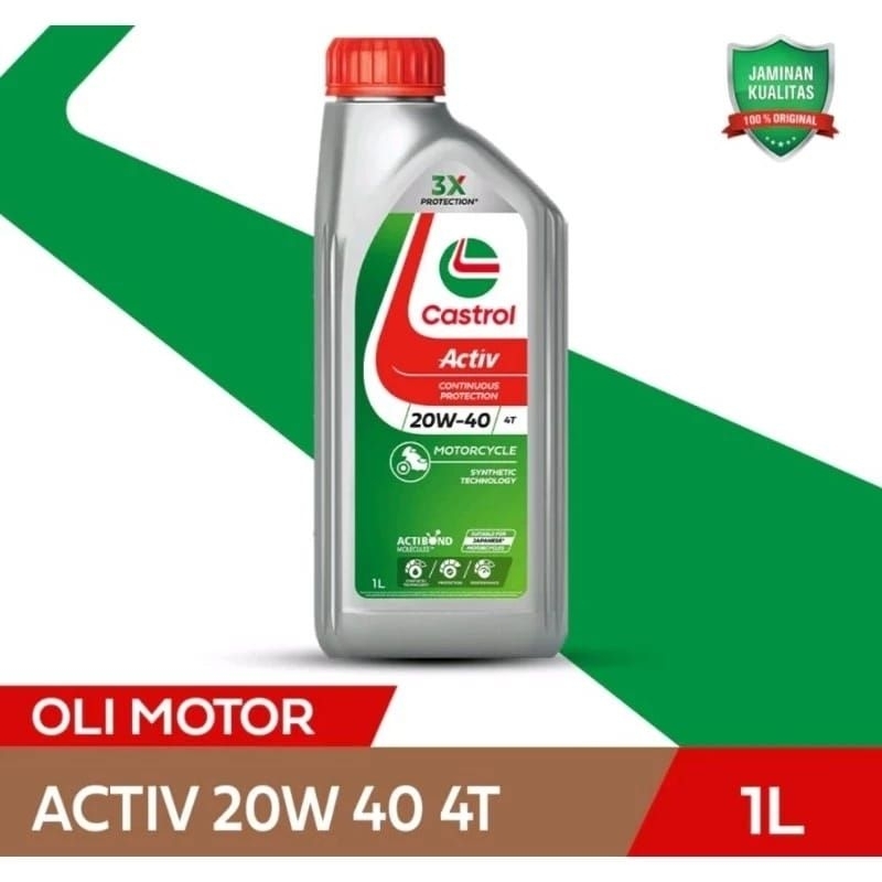Oli Mesin Castrol Activ 4T & 2T SAE 20W-40 kemasan 800ml 1 Liter Original