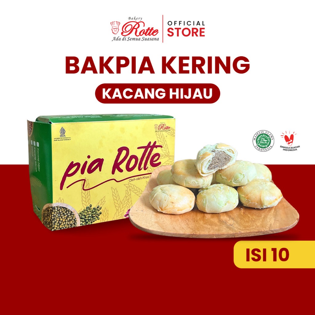 

Bakpia Kering Kacang Hijau Premium Rotte Bakery Asli Pekanbaru Isi 10 Pcs