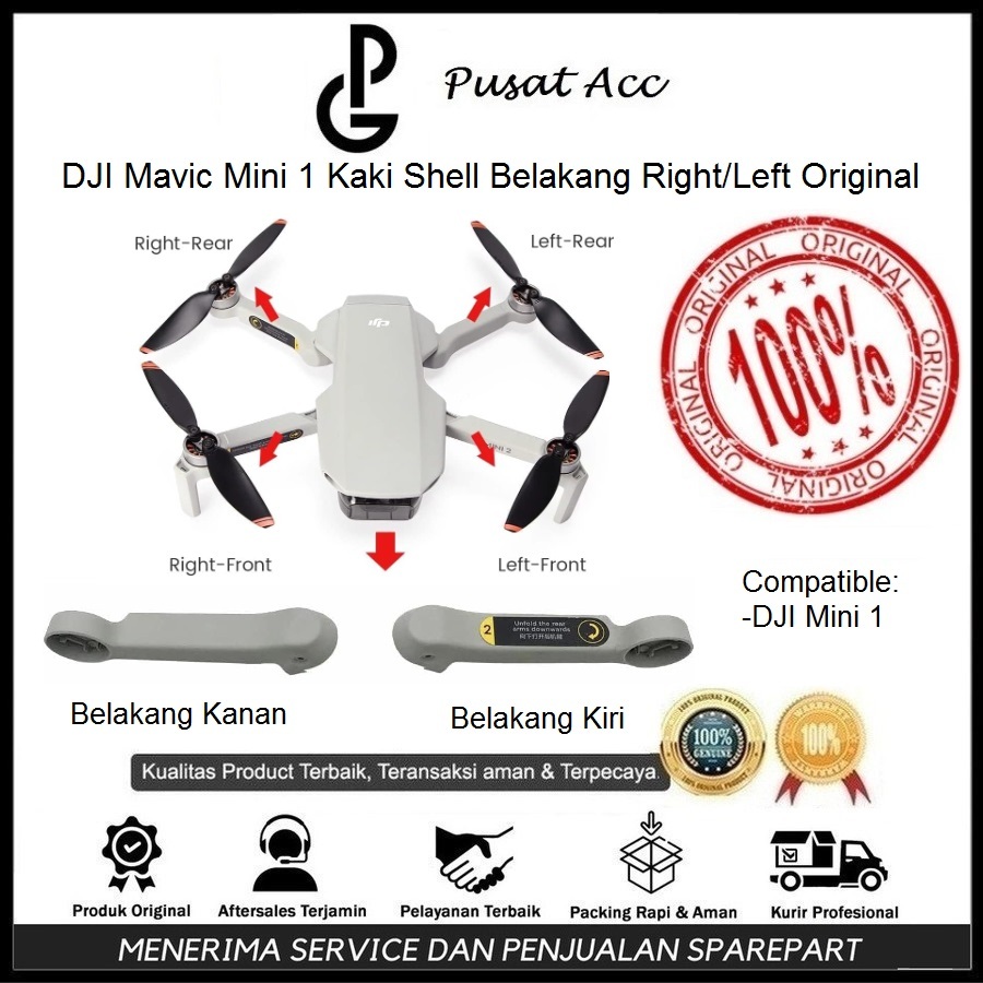 DJI Mavic Mini Kaki Belakang Shell No Motor Kanan/Kiri Arm Shell Mavic Mini 1