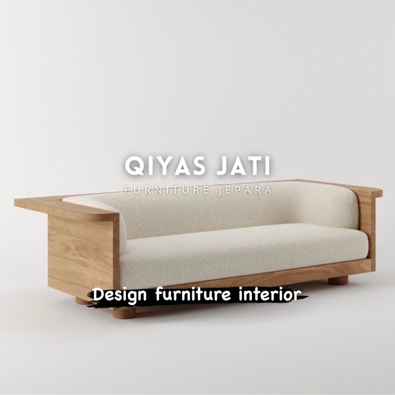 Sofa tv sofa lesehan sofa tamu 3 seater kayu jati minimalis