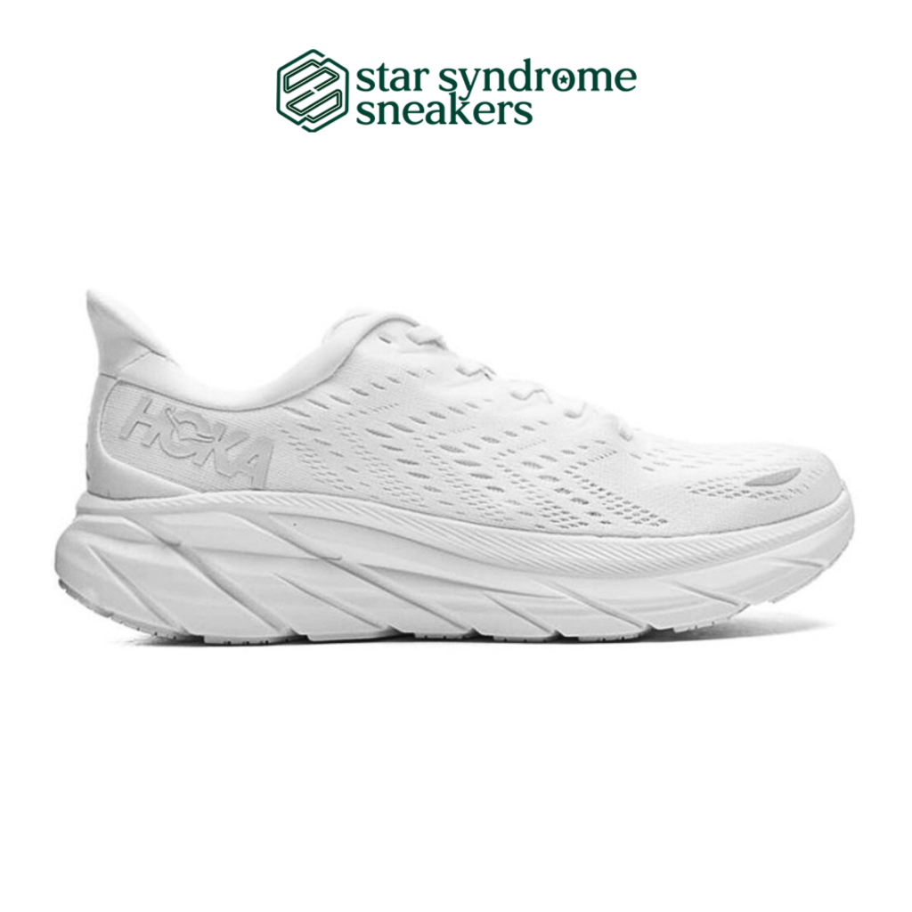 Sepatu Running Hoka Clifton 8 Full White/Unisex