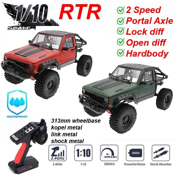 Austar Jeep Cherokee Half Cab RTR 1/10 313mm 2 speed portal Rc Car Rep TRX4 TRX-4