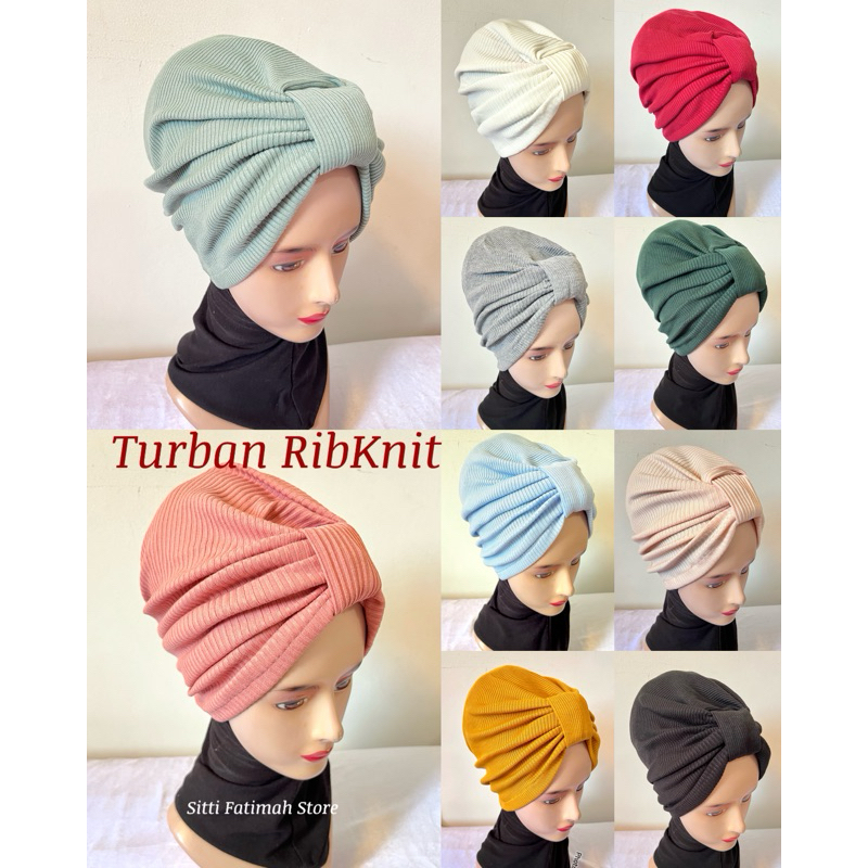 Turban Instan Rib Knit Turban polos Turban rajut Turban zumba turban casual