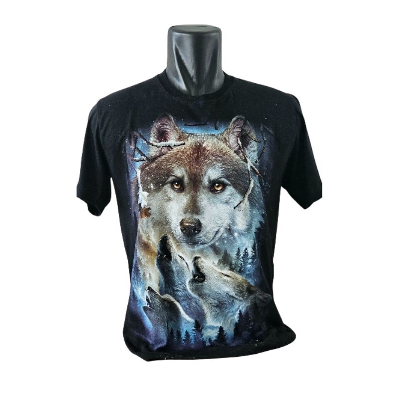 NEW Kaos Import Thailand Bangkok Size M Wolf HD Glow In The Dark