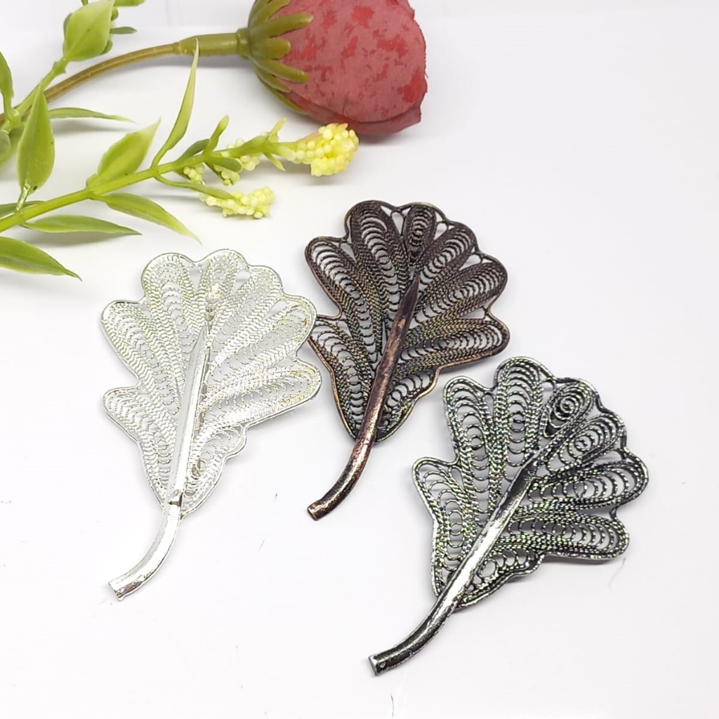 Bros Filigree Kebaya Jilbab Handmade Tembaga Krom Perak Asli Kotagede ID044