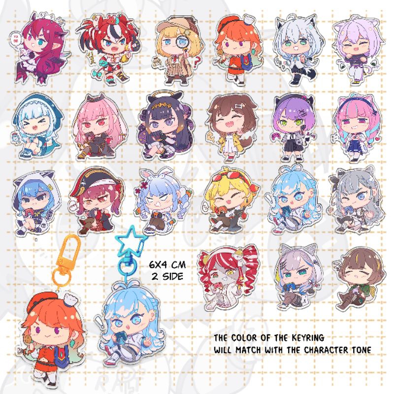 Hololive ID, EN, JP Keychain Fanmerch || Nonary Project