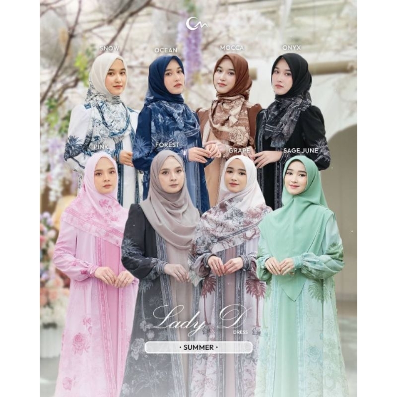 Lady D Dress Cover Me Dress Printing Ceruty Mewah FREE Tas Cantik (Clutch Bag) By Coverme