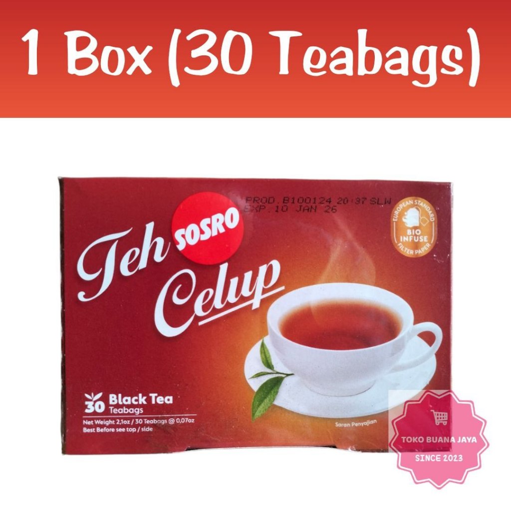 

TEH SOSRO CELUP 1 BOX ISI 30 TEABAGS