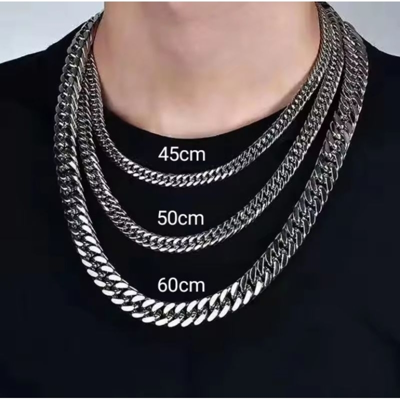 KALUNG RANTAI TITANIUM MODEL SISIK JUMBO UNTUK PRIA  KEREN