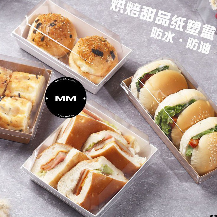 

Treasures That Speak of Timeless Memories 1pcs paper box burger sandwich roti kue box brownies kotak kue salad box bento cake