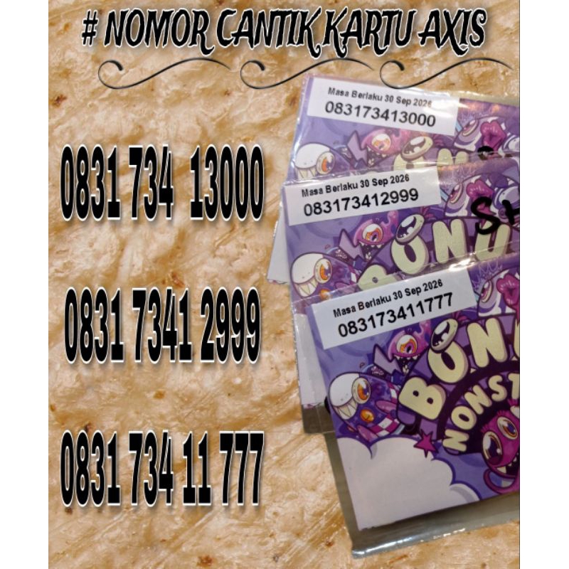 Nomor cantik kartu Axis Ekor triple hoki 7/9/0 Nomor cantik perdana axis Triple 777 999 000