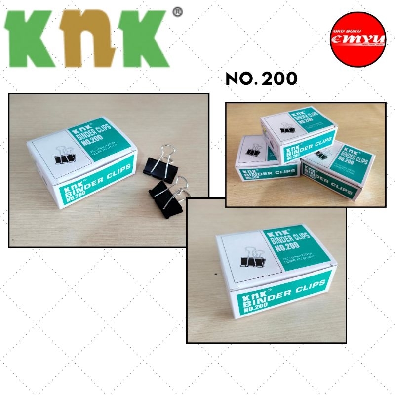 

KNK Binder Clip Penjepit Kertas No. 200 isi 12pcs