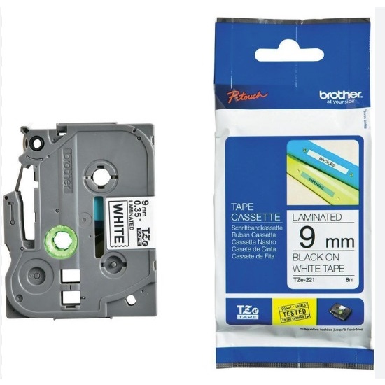 

Brother TZe-221 9mm Black on white/Brother P-Touch Printer Label Tape