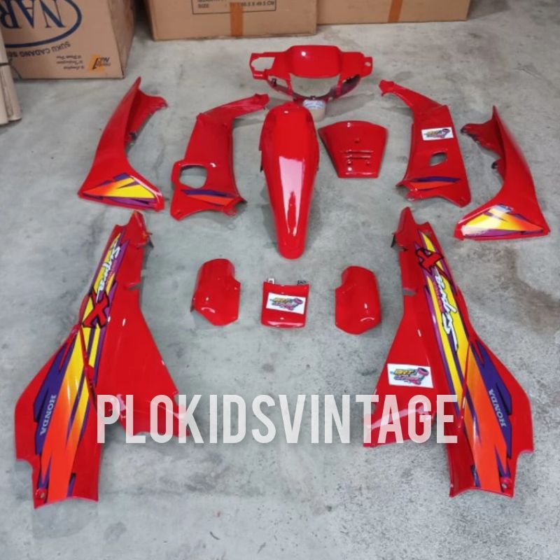 FULL BODY SET HALUS HONDA SUPRA X SUPRA X LAMA TAHUN 2002-2004 WARNA MERAH