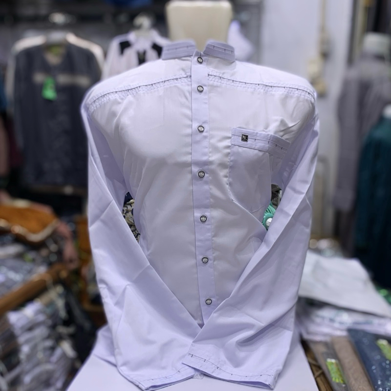 Koko Al Wafa Jumbo (2L,3L,4L,5L) Putih Lengan Panjang Cutf | Baju Muslim Lengan Panjang Al Wafa Gold