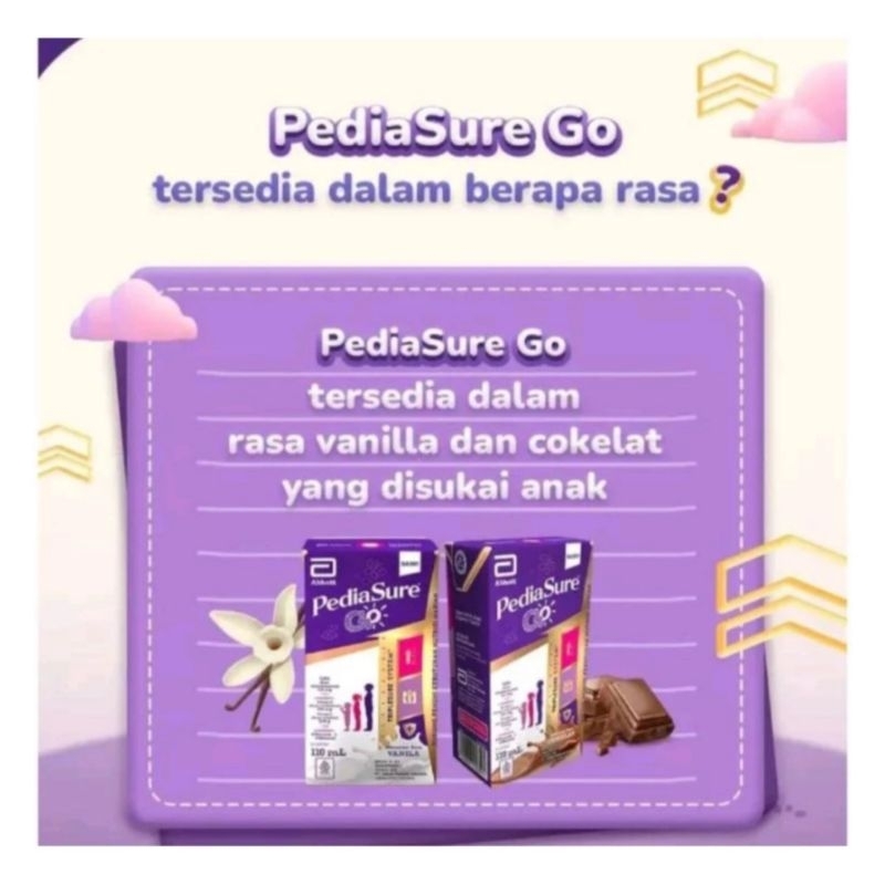 

Pediasure Go vanila/coklat Uht 110ml