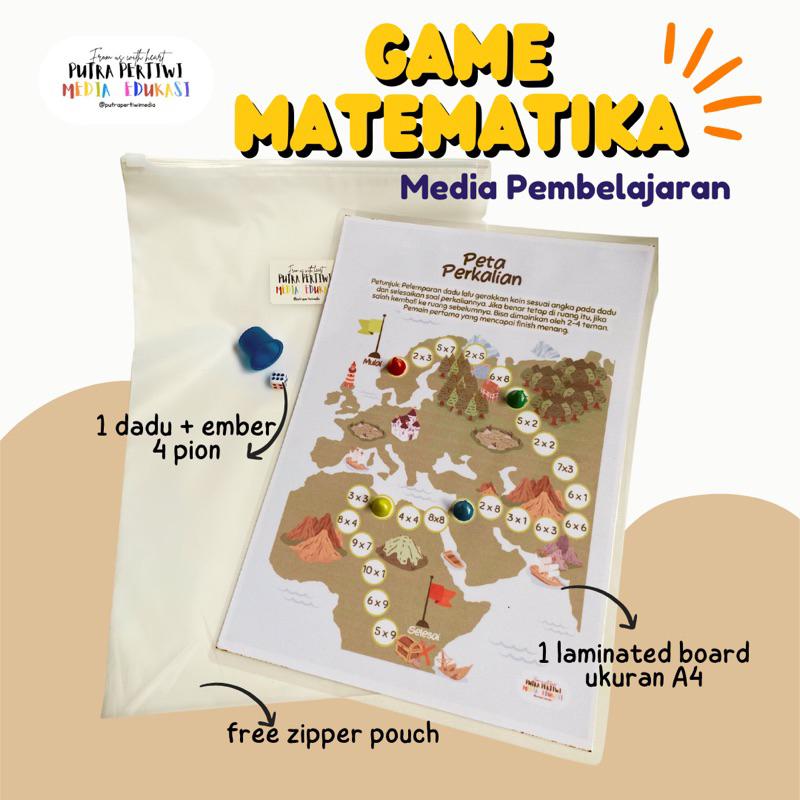 Media Pembelajaran Games Matematika Ular Tangga Perkalian Busy Page Board - CV. Karya Putra Pertiwi