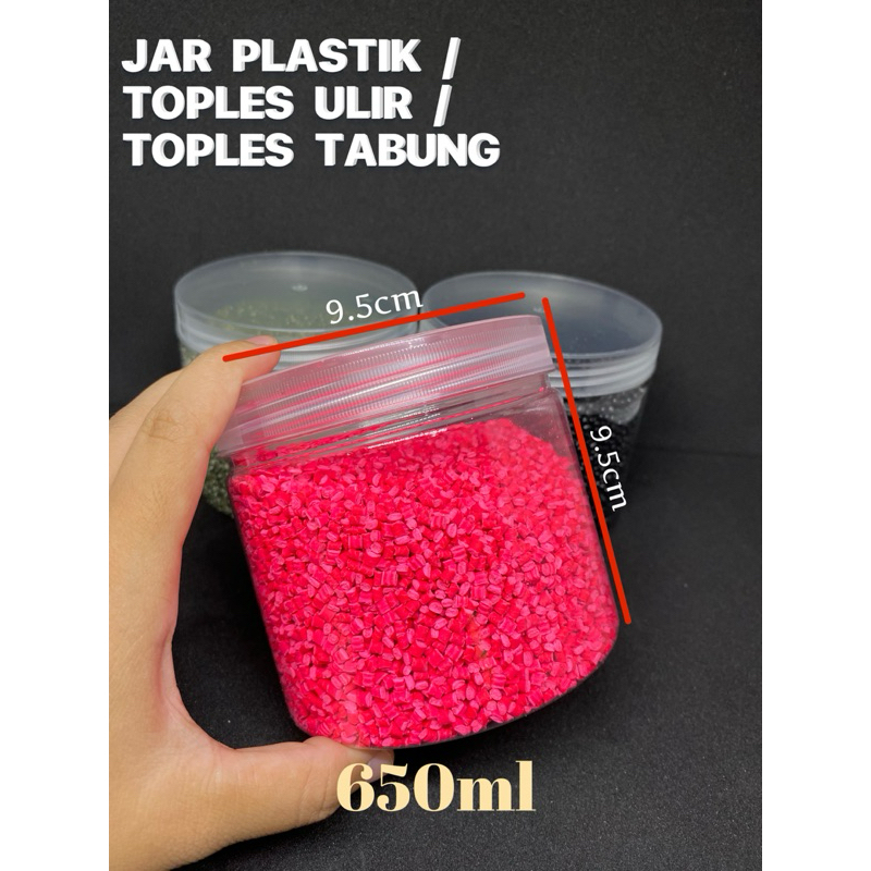 (12 PCS) Toples Tabung 650ml / Toples Ulir 650ml / Toples PET 650ml / Toples Kue Kering / Toples Leb