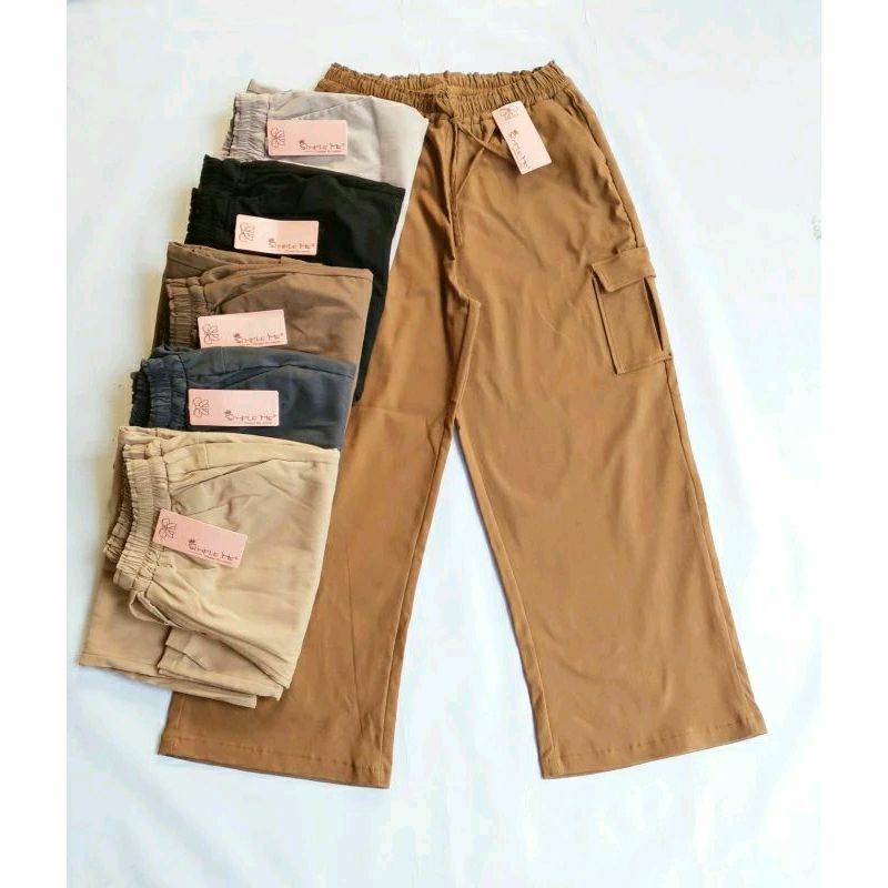 Kulot Cargo std | celana cargo wanita katun streecth | celana kulot simple me