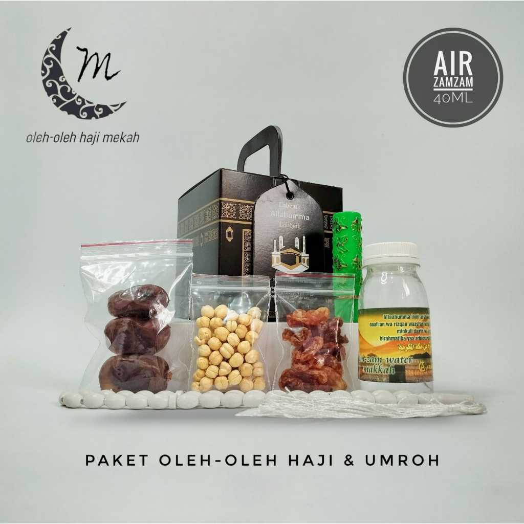 

Paket Oleh Oleh Haji dan Umroh Ekonomis Dus Ka'bah + Kurma Kacang Kismis Air Zamzam Lipstik Arab Tasbih