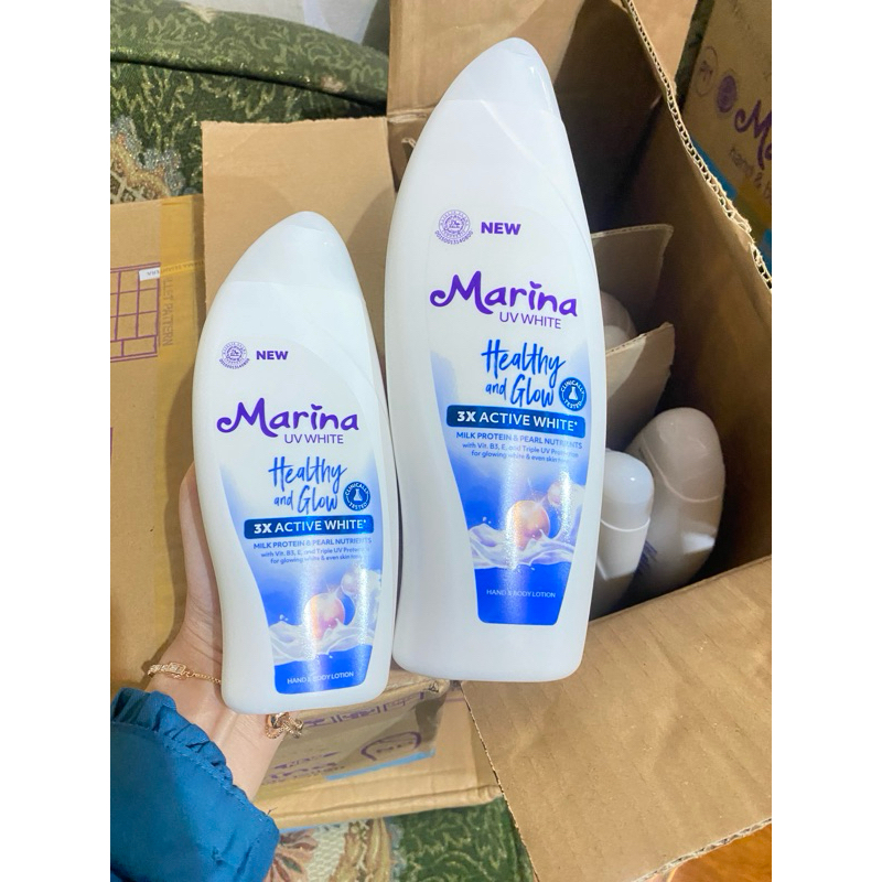 marina Body lotion UV WHITE viral biru