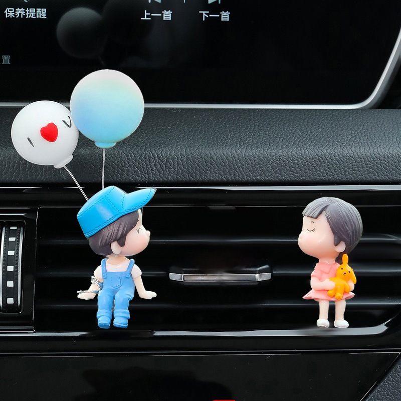 Hiasan AC Mobil / Dashboard Mobil Couple Ornamen Pasangan Mini Pajangan AC / Dasboard Mobil Mini