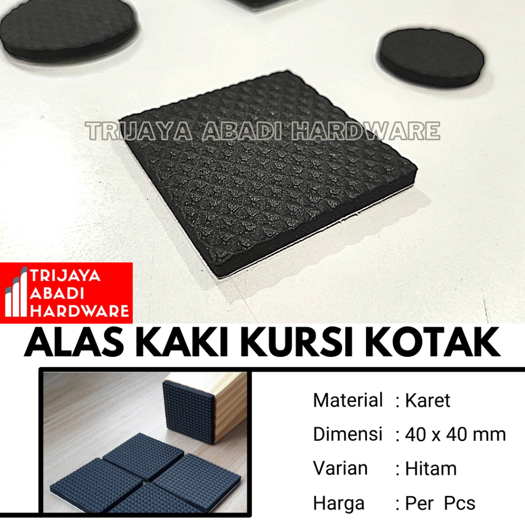 Alas Kaki Kursi Kotak 40 / 85 mm Anti Slip Karet Kaki Meja Kursi
