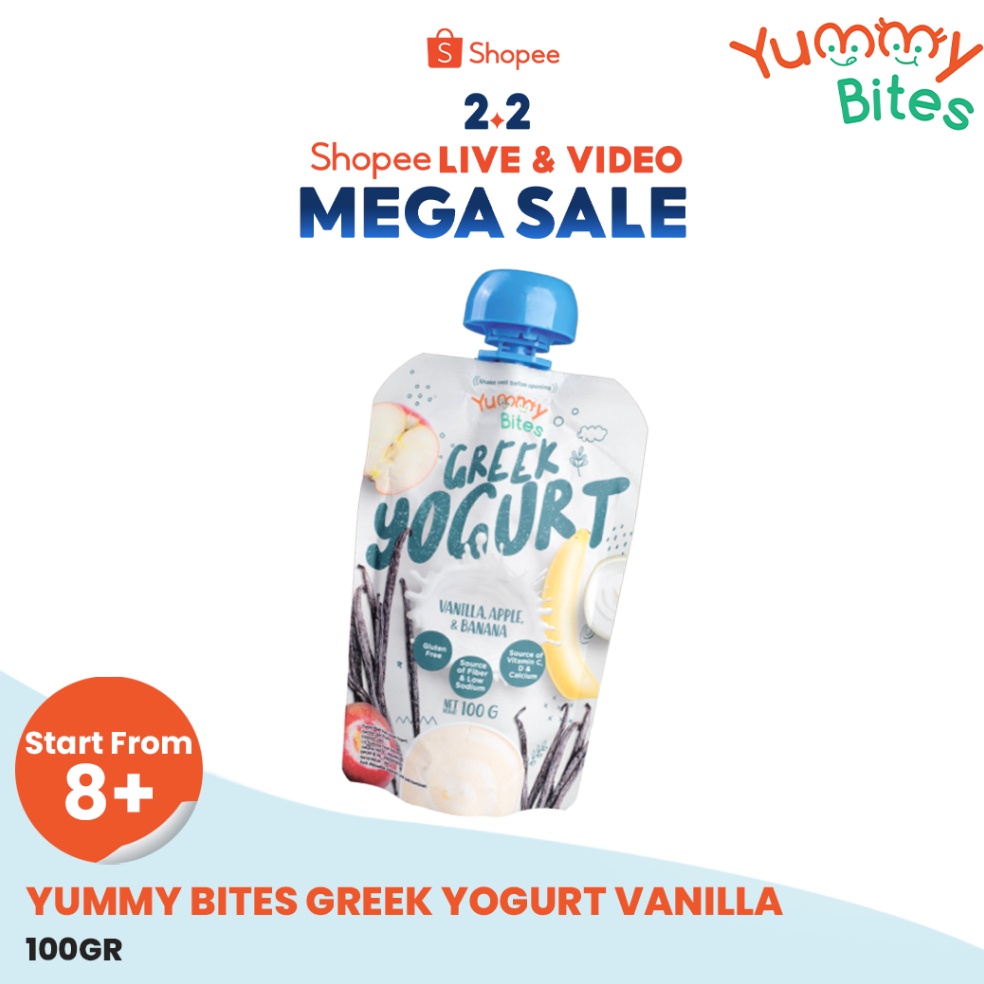 

Keren abis Yummy Bites Greek Yogurt Vanilla Apple Banana 1g