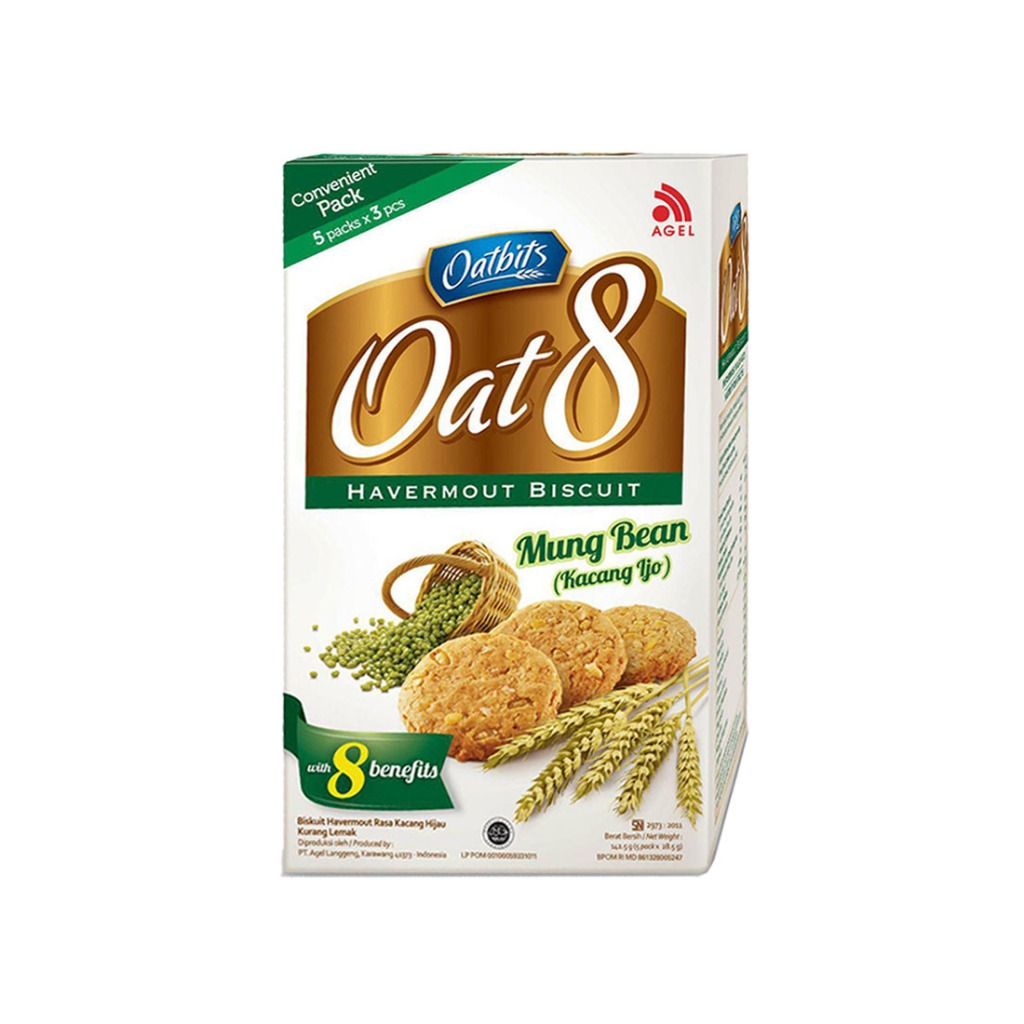 

Oatbits Oat8 Mung Bean (Kacang Ijo) isi 5 pcs @28.5 gr