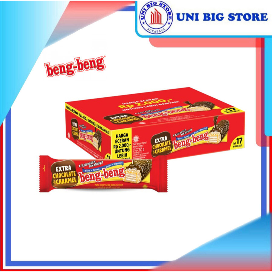 

Beng Beng Wafer Extra Chocolate Caramel 25 gr Coklat BOX 17 pcs